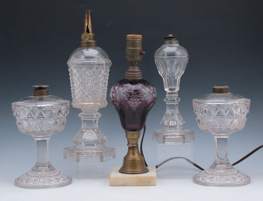 COLLECTION OF 5 OIL BOUDOIR LAMPS  146777