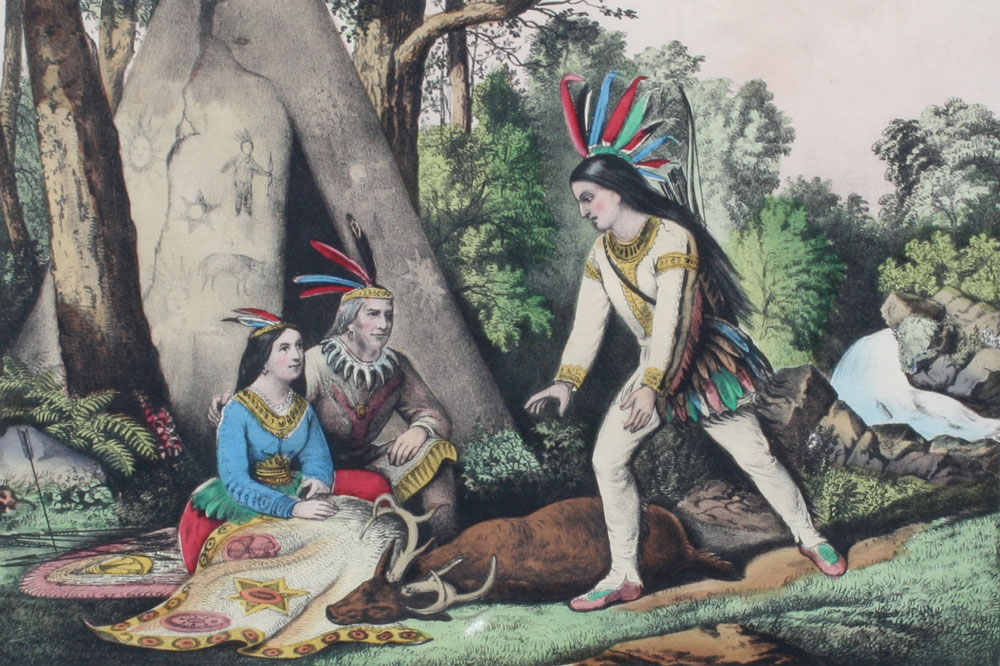 HIAWATHA'S WOOING CURRIER & IVES