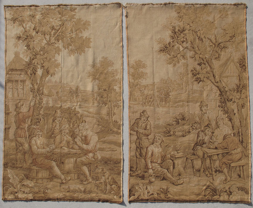 PAIR MID 18TH CENTURY FLEMISH TAPESTRIES: