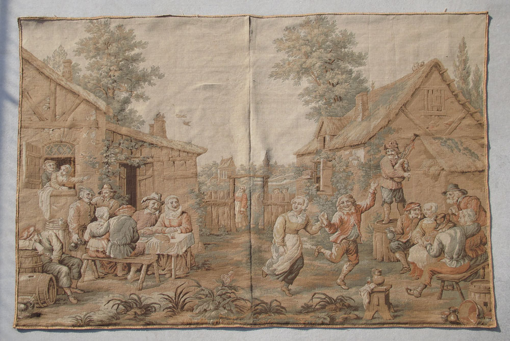 LARGE FLEMISH TAPESTRY VILLAGE 1467c6