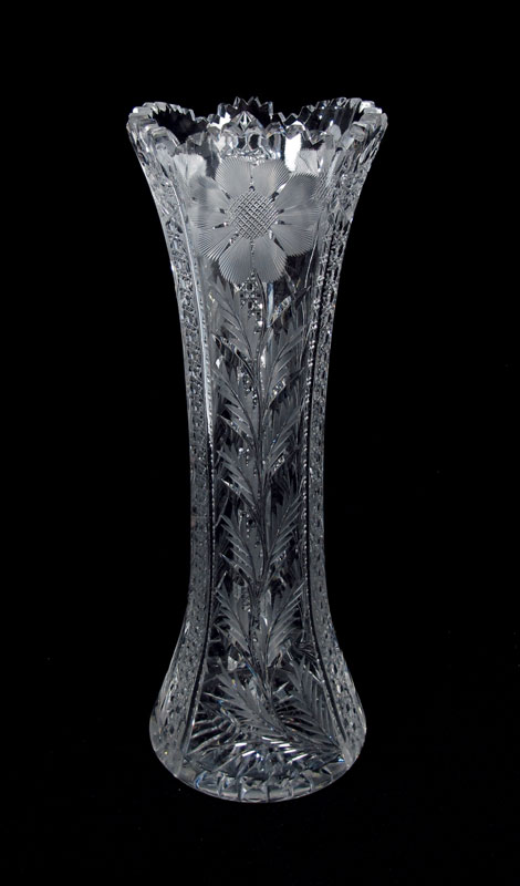 AMERICAN BRILLIANT CUT GLASS VASE  1467ff