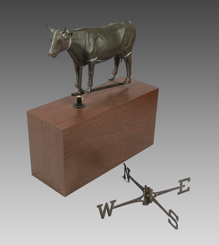 FULL BODY MOLDED COPPER COW FIGURAL 146830