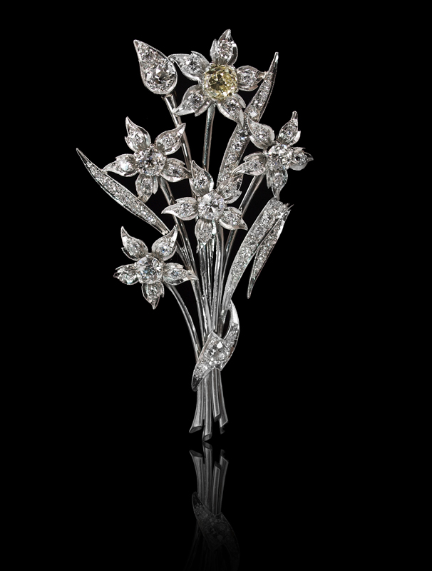 PLATINUM 5 21 CT DIAMOND FLORAL 146843