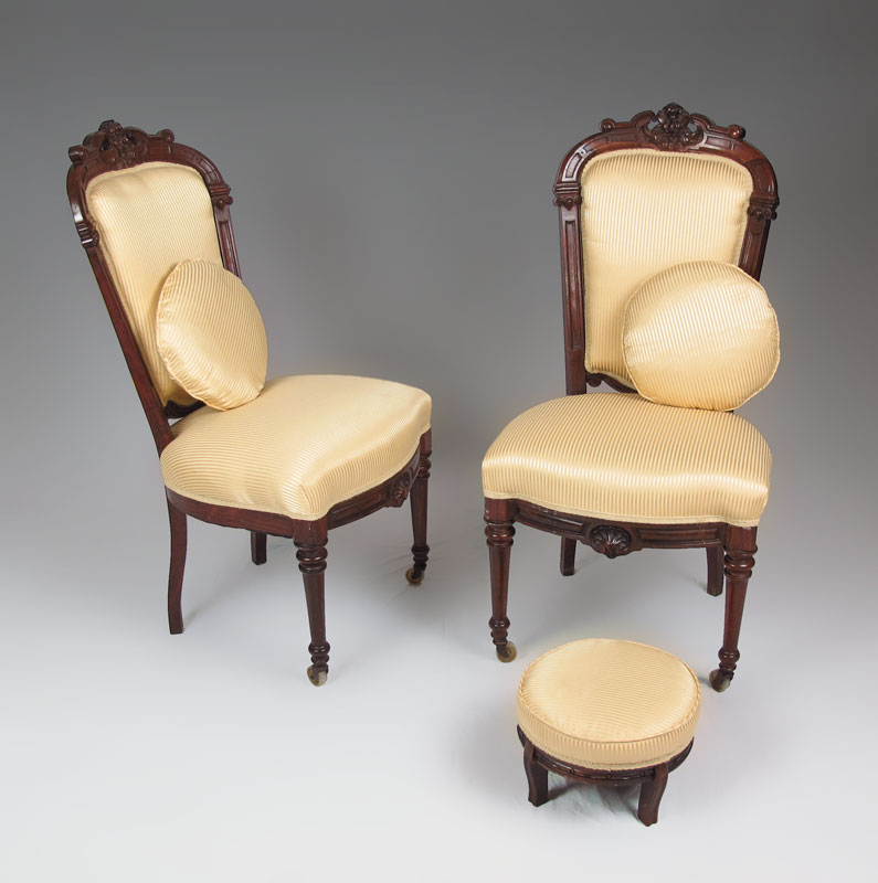 FRENCH VICTORIAN CARVED SIDE CHAIRS 14685b