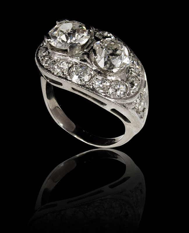 ART DECO 3 72 CT DIAMOND RING  14685c