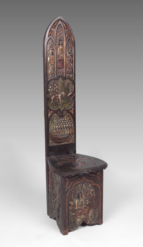 MEDIEVAL STYLE THRONE CHAIR Carved 1468a0