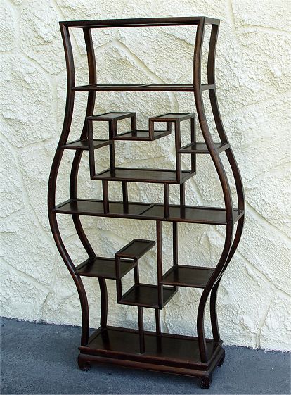 CHINESE OPEN DISPLAY ETAGERE: Bentwood