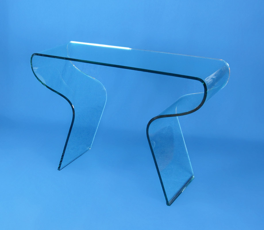 MODERN BENT GLASS CONSOLE TABLE: 30