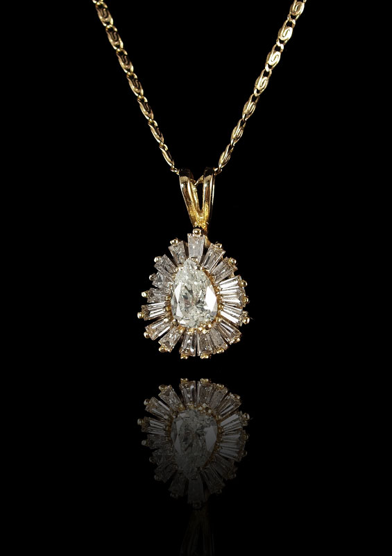 14K DIAMOND PENDANT NECKLACE 14K 1468d1