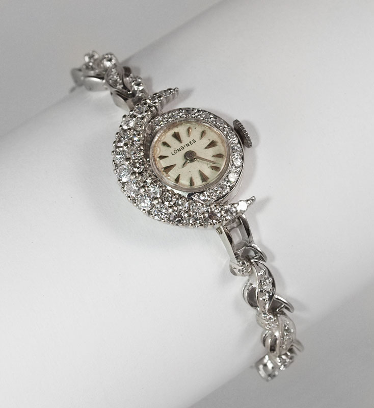 UNUSUAL LONGINES DIAMOND CRESCENT MOON