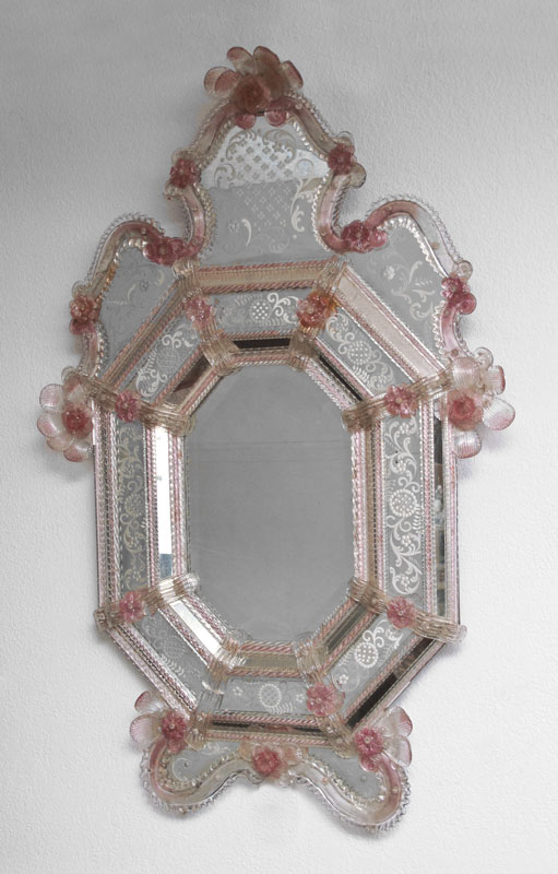 LARGE VENETIAN ETCHED GLASS MIRROR  1468e3