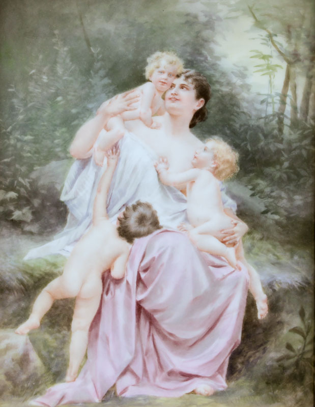 LARGE LIMOGES PAINTED PORCELAIN PLAQUE: