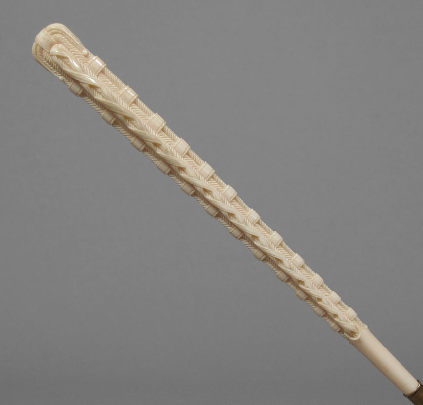 VICTORIAN CARVED IVORY HANDLE PARASOL  1468f8