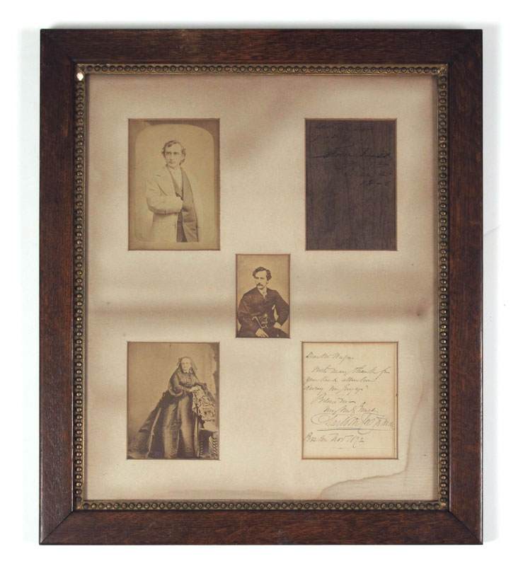 FRAMED CDV'S AND AUTOGRAPH OF EDWIN