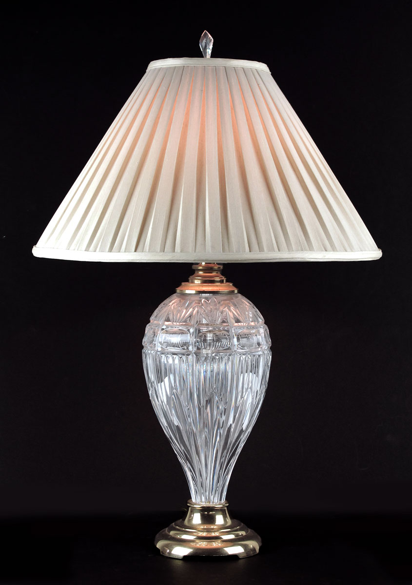 WATERFORD CRYSTAL TABLE LAMP: Brass