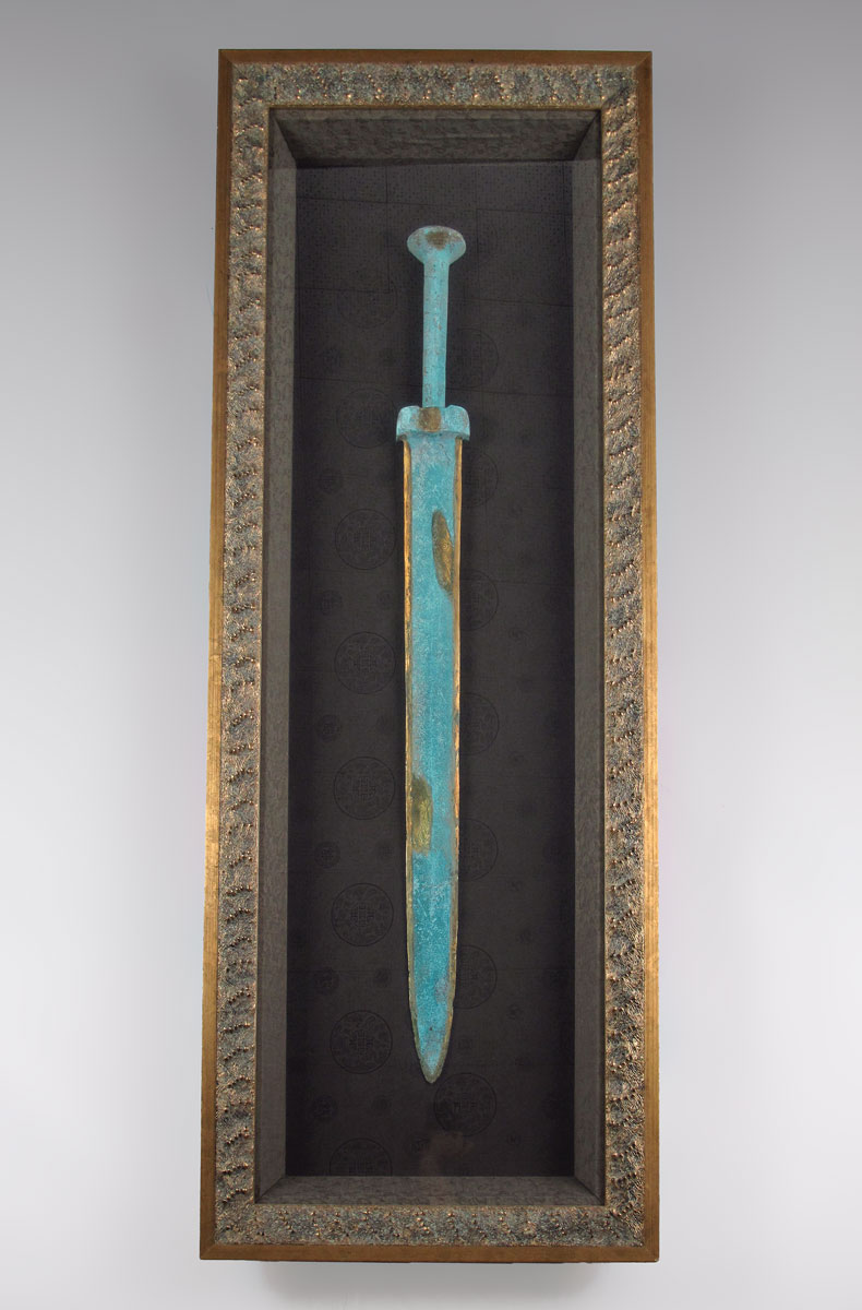 FRAMED CHINESE SWORD In the Archaic 1469c2