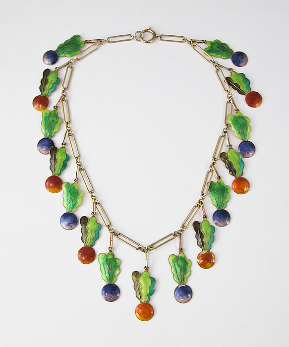 VERMEIL SILVER AND ENAMELED NECKLACE  1469de