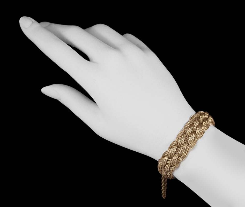 14K GOLD WEAVE BRACELET: 14K yellow