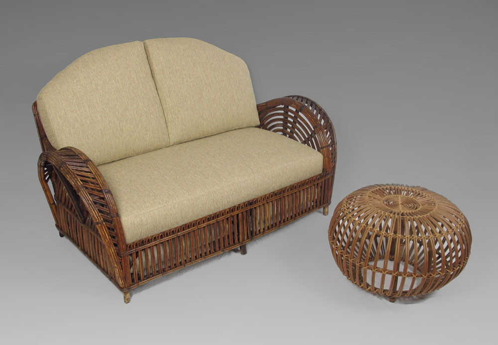 FRANCO ALBINI RATTAN SOFA OTTOMAN  146b06