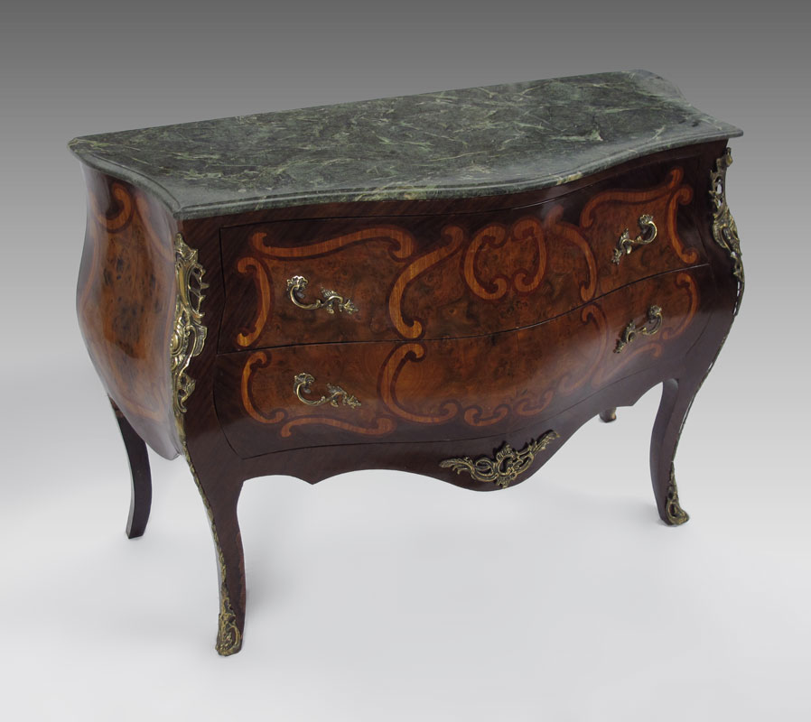 MARBLE TOP FRENCH STYLE COMMODE: