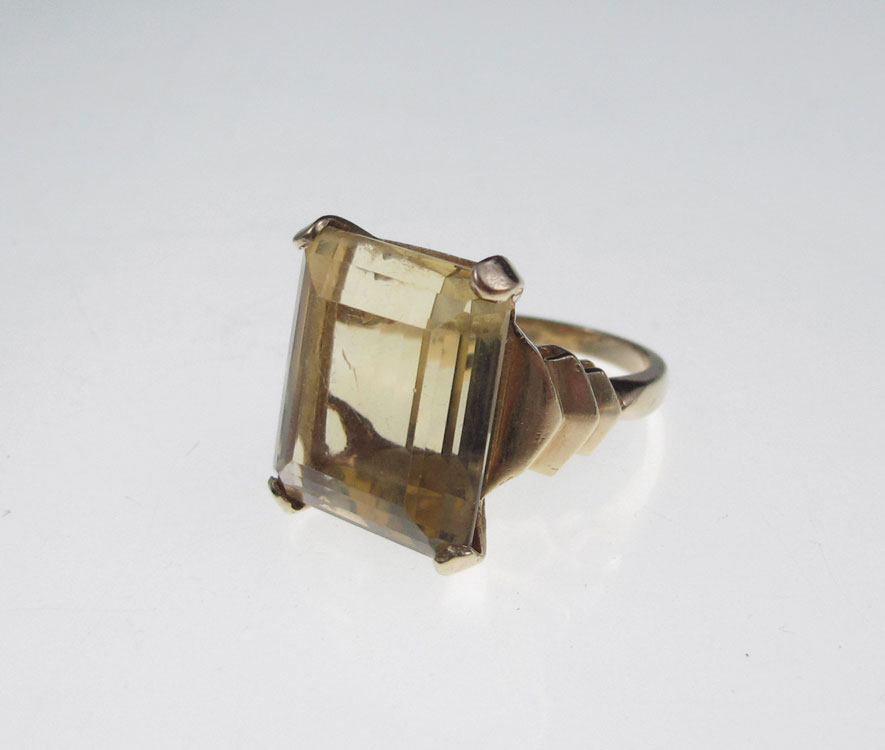 20 CT CITRINE RING 14K yellow 146b56