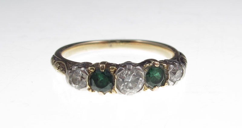 14K DIAMOND BAND RING CA 1920s  146b7b