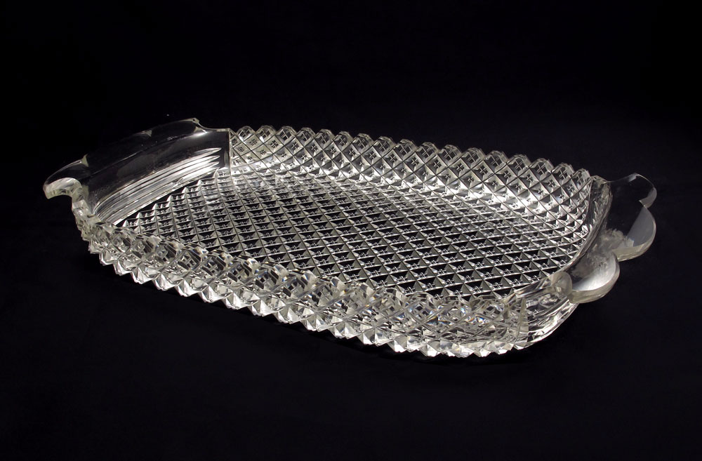 CUT GLASS TRAY: In the all over
