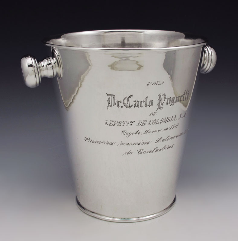 COLUMBIAN 900 FINE SILVER ICE BUCKET: