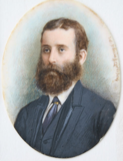 WATERCOLOR ON IVORY PORTRAIT OF A BEARDED