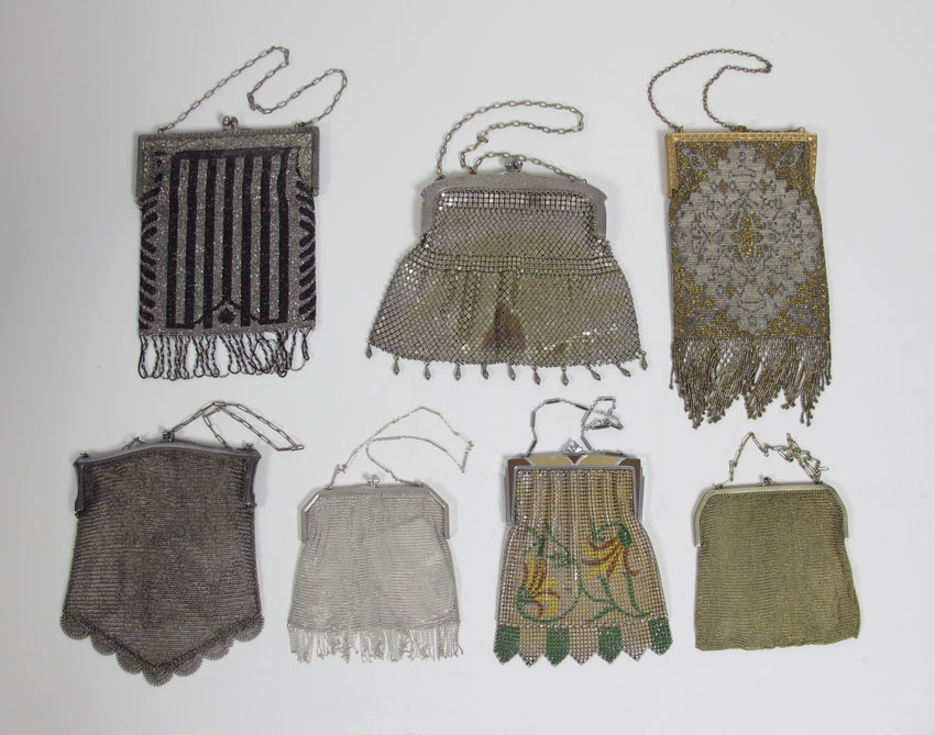 7 PC. VINTAGE MESH AND BEADED PURSES: