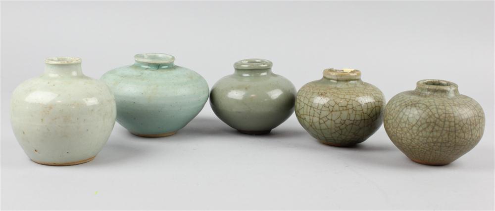 FIVE CHINESE CELADON JARLETS SONG MING 146c3e