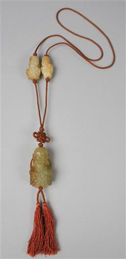 CHINESE YELLOW JADE CARVED TOGGLE