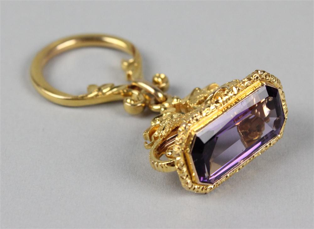 ADAM STYLE GOLD AND AMETHYST FOB 146c93