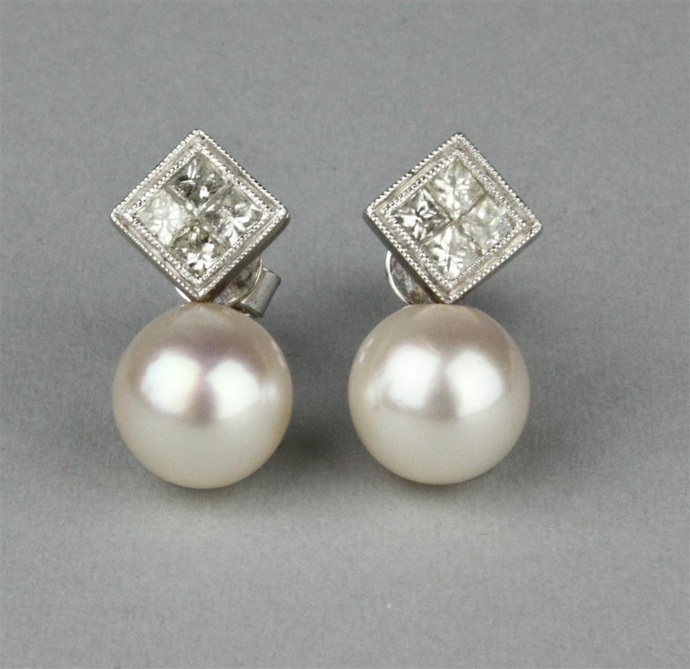 PAIR OF LADY S PEARL AND DIAMOND 146c9f