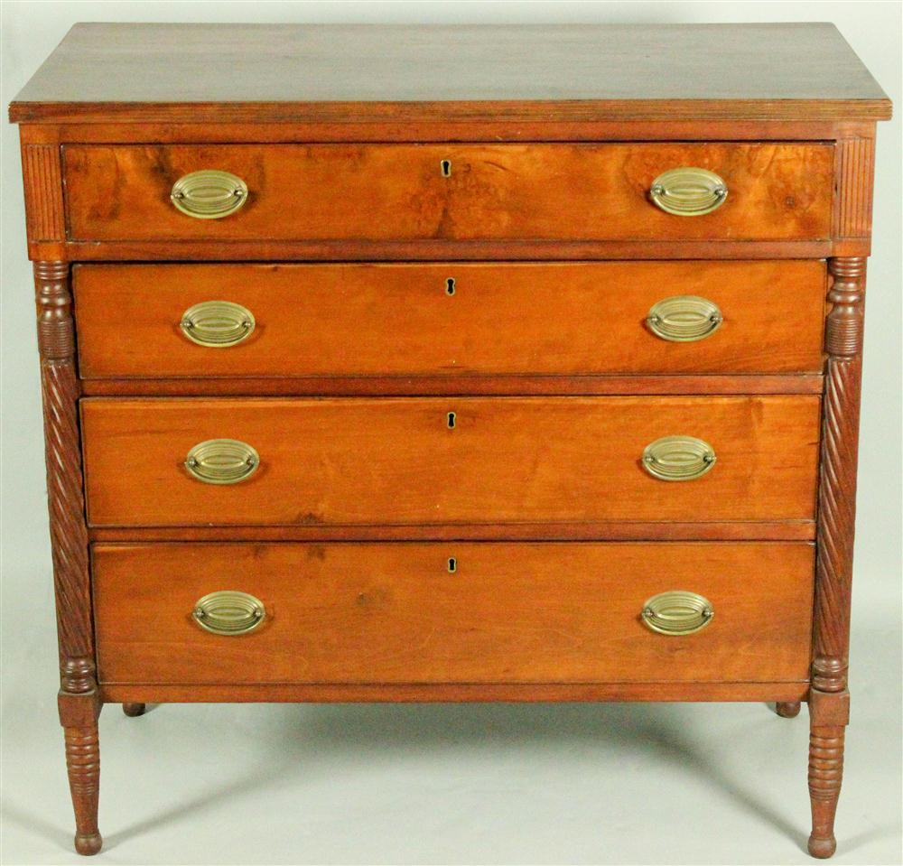 AMERICAN SHERATON FOUR-DRAWER CHERRYWOOD