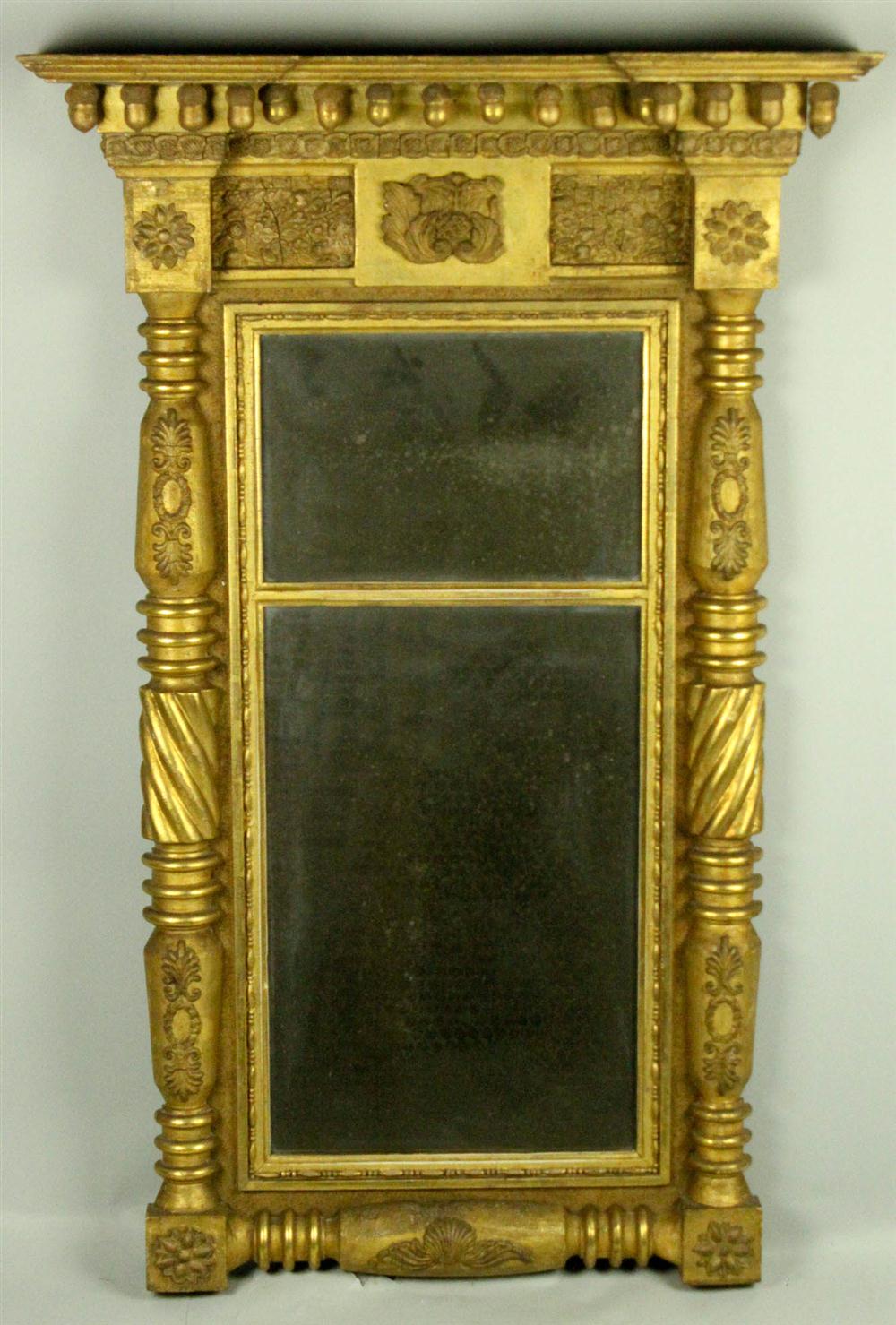 CLASSICAL CARVED GILT MIRROR having