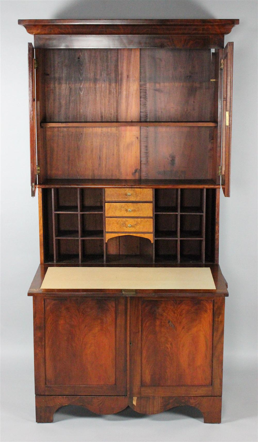 AMERICAN EMPIRE MAHOGANY CHEST AND MIRROR