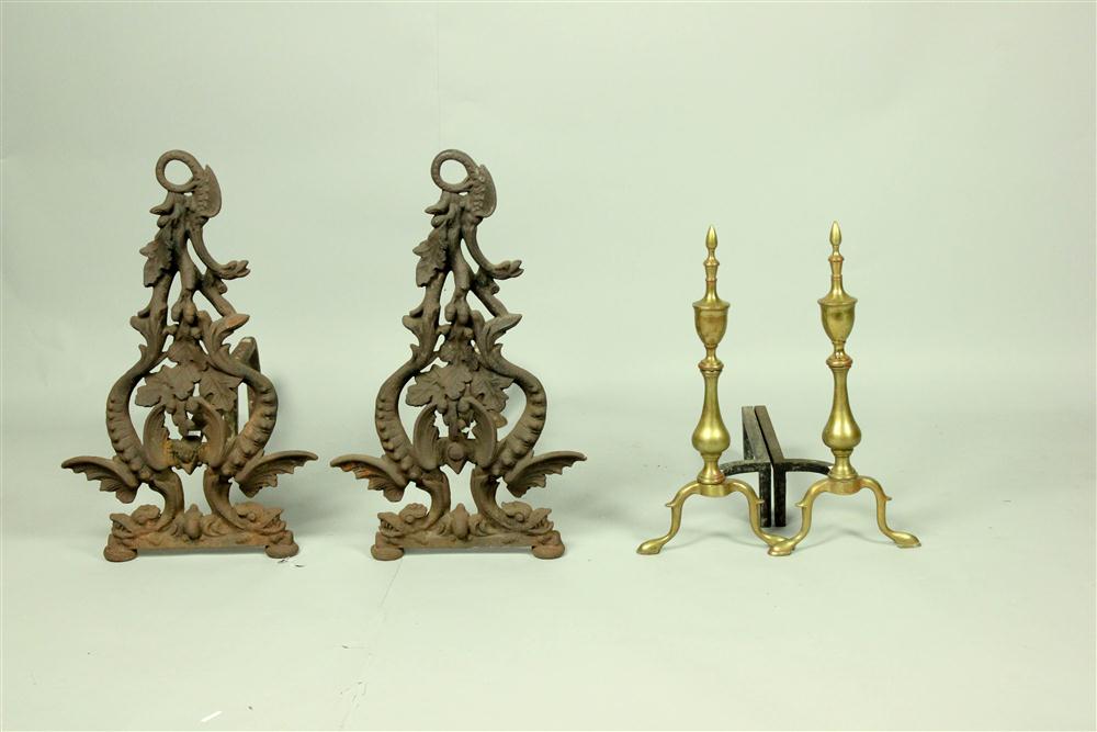 ARTS AND CRAFTS WROUGHT IRON ANDIRON