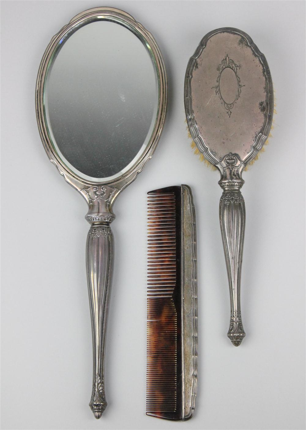 WEBSTER STERLING MIRROR BRUSH AND COMB