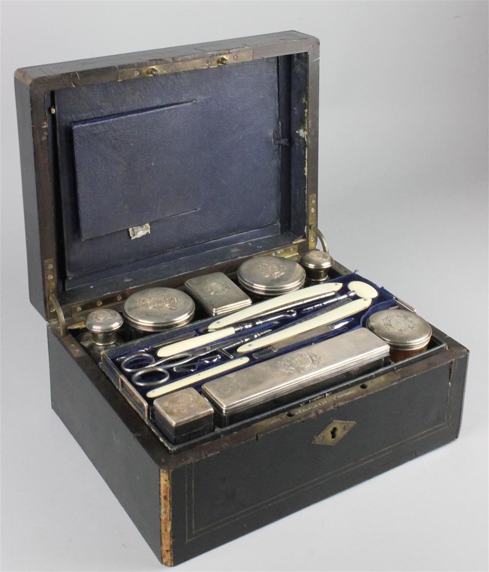 FRENCH SILVER AND IVORY NECESSAIRE 146d27