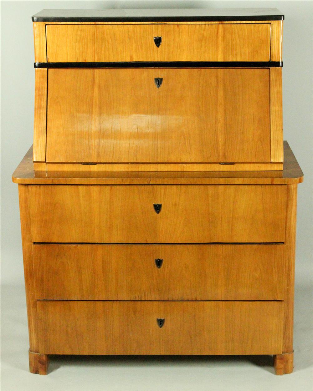 BIEDERMEIER CHEST OF DRAWERS AND