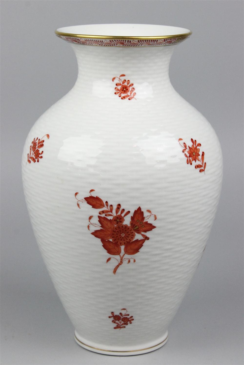 HEREND PORCELAIN CHINESE BOUQUET RUST