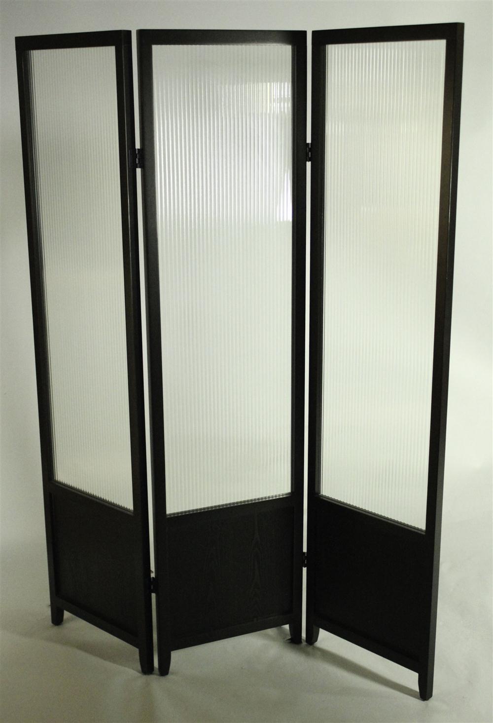 MODERN THREE PANEL EBONIZED AND 146d8f