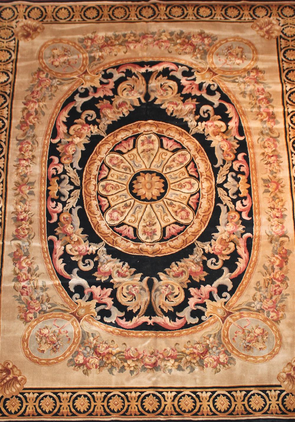 CHINESE AUBUSSON RUG approx 13 6  146e49