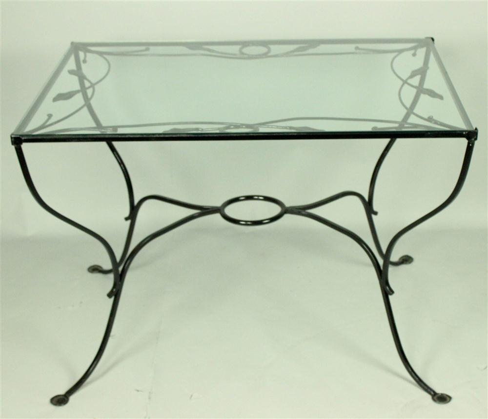 BLACK PAINTED GARDEN TABLE WITH