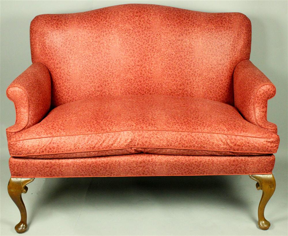 QUEEN ANNE STYLE RED UPHOLSTERED 146f02