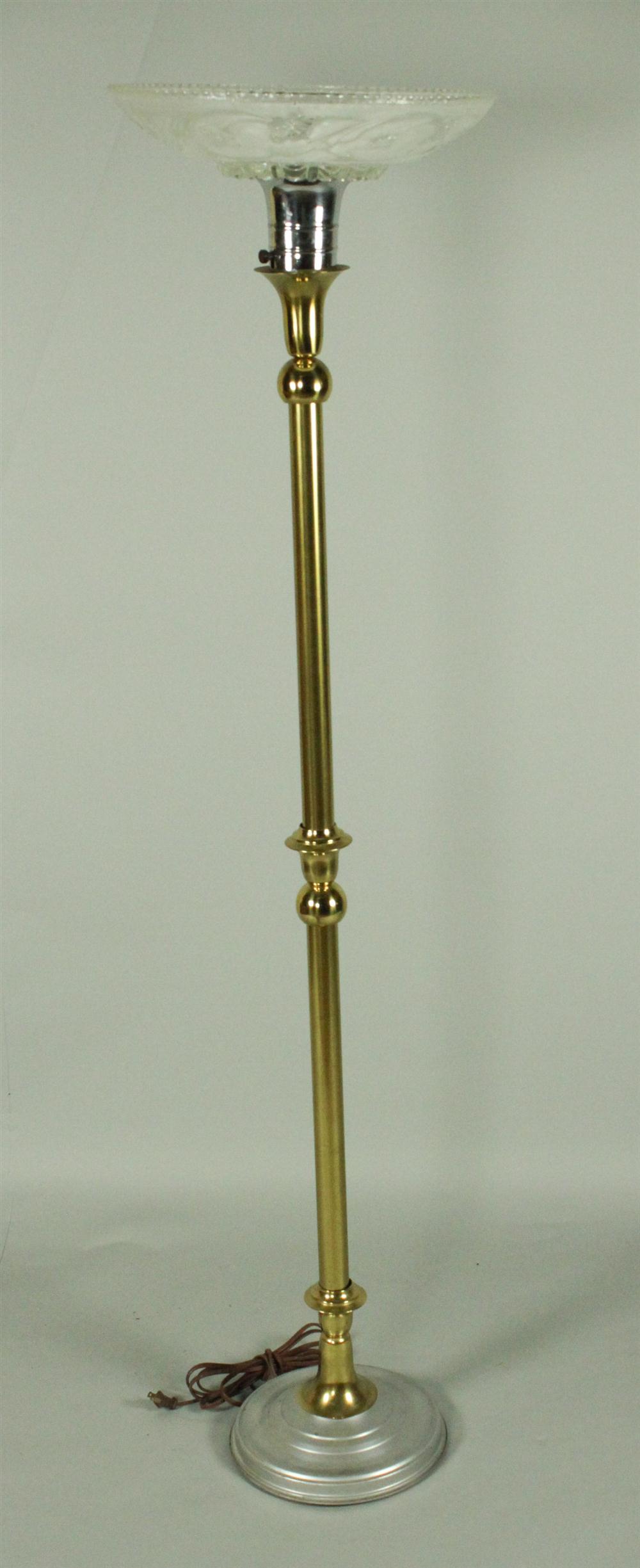 BRASS STANDING LAMP of turned columnar 146f17