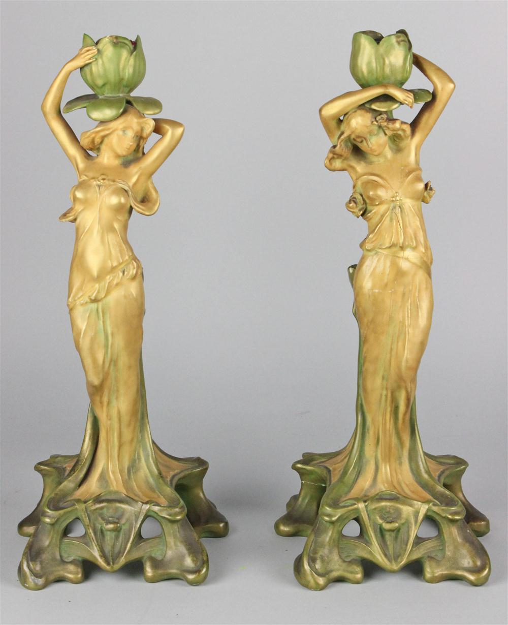 PAIR OF AUSTRIAN ART NOUVEAU FIGURAL 146f19