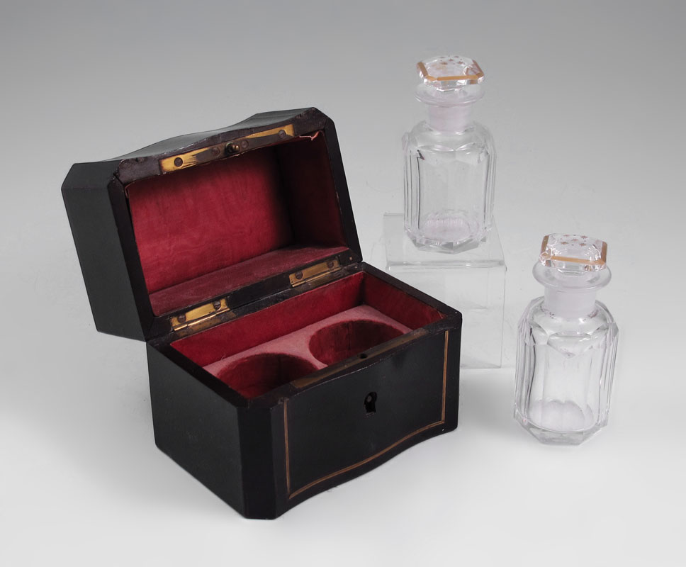 SCENT BOTTLES IN BOX: Boule inlay