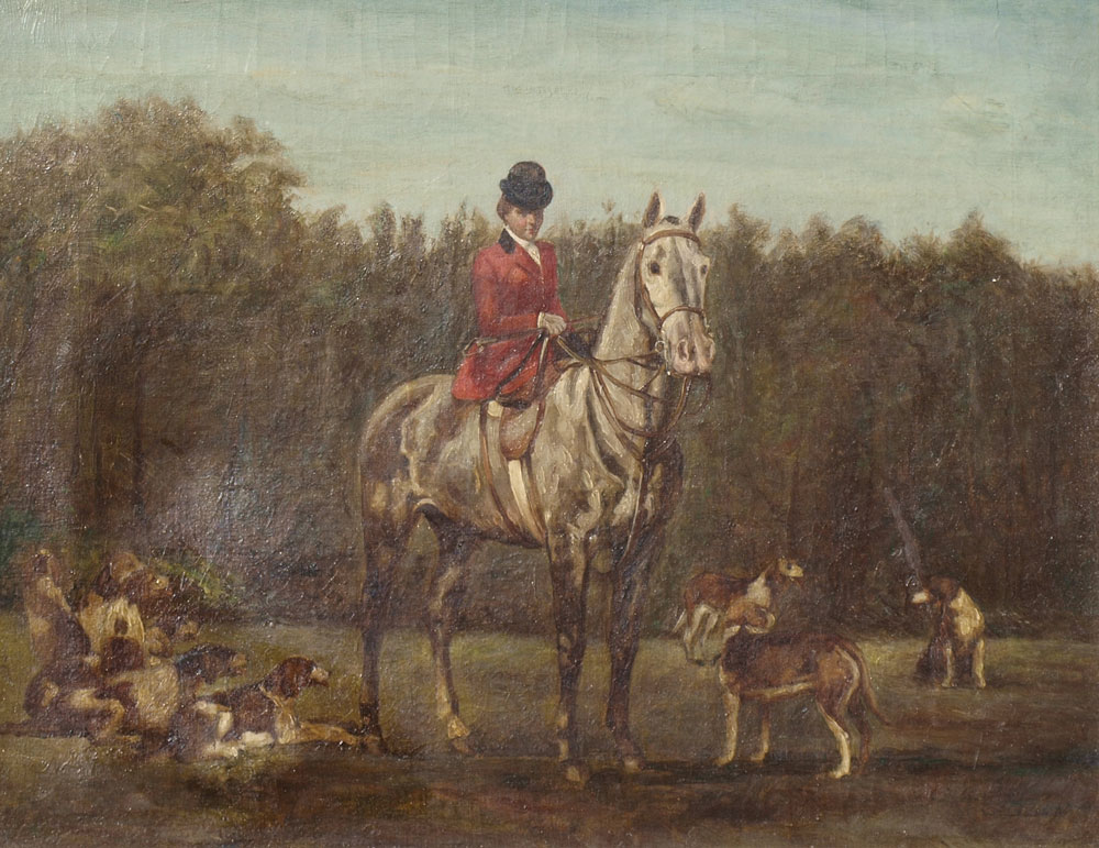 FEMALE FOX HUNT RIDER ON HORSE 146f83